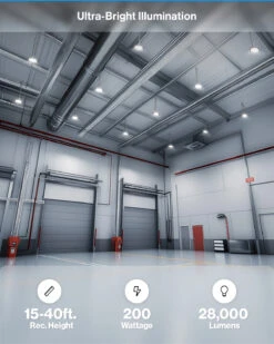 UFO High Bay 200W Plug & Play LED Fixture, 2-Step Install, 28000 Lumens -Sunco Lamp Store 01 Illumination