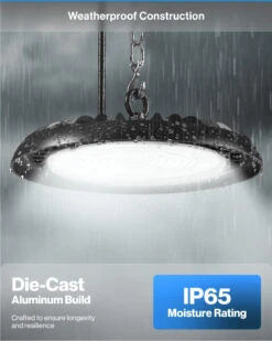 UFO High Bay 200W Plug & Play LED Fixture, 2-Step Install, 28000 Lumens -Sunco Lamp Store 04 Weatherproof