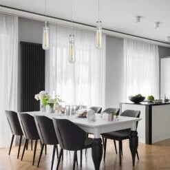 3 2/5" Wide Satin Nickel & Clear Glass LED Mini Pendant Light, P608D Series -Sunco Lamp Store 1 Light Pendant Light Fixture 8W 800 Lumens 2700K Satin Nickel Ceiling Fixture with Dimmable LED Bulb for Kitchen Dining Room Living Room and Restaurant