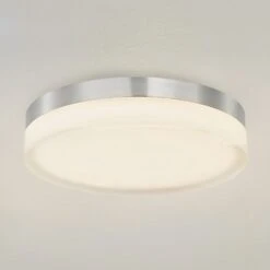 11 Inch Round LED Satin Nickel Ceiling Light, Surface Mount, 950 Lumens