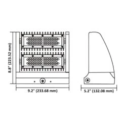 LED Wall Pack, Rotatable, 120W, Dimmable, 16200 Lumens -Sunco Lamp Store 120WRotatableLEDWallPack 16200Lumens 5000K IP65Waterproof 250 360WHPSandMHEquivalent Dimension