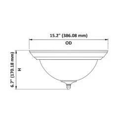15" Satin Nickel & Frosted Glass Round LED Ceiling Light, 1018D Series -Sunco Lamp Store 15InchRoundLEDCeilingLightFixture 23W 2000LM 4000KCoolWhiteCCT 120V 277V EnergyStar ETL ULListed SatinNickelFinish Dimension