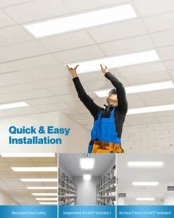 LED Ceiling Panel Light, 50W/40W/30W, 1x4, Selectable CCT, 5700 Lumens -Sunco Lamp Store 1x4PanelBlock 2