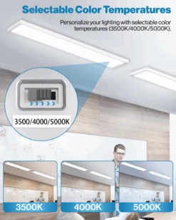 LED Ceiling Panel Light, 50W/40W/30W, 1x4, Selectable CCT, 5700 Lumens -Sunco Lamp Store 1x4PanelBlock 3