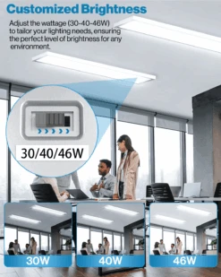 LED Ceiling Panel Light, 50W/40W/30W, 1x4, Selectable CCT, 5700 Lumens -Sunco Lamp Store 1x4PanelBlock 4