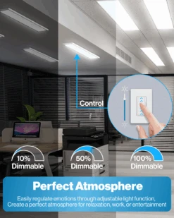 LED Ceiling Panel Light, 50W/40W/30W, 1x4, Selectable CCT, 5700 Lumens -Sunco Lamp Store 1x4PanelBlock 6