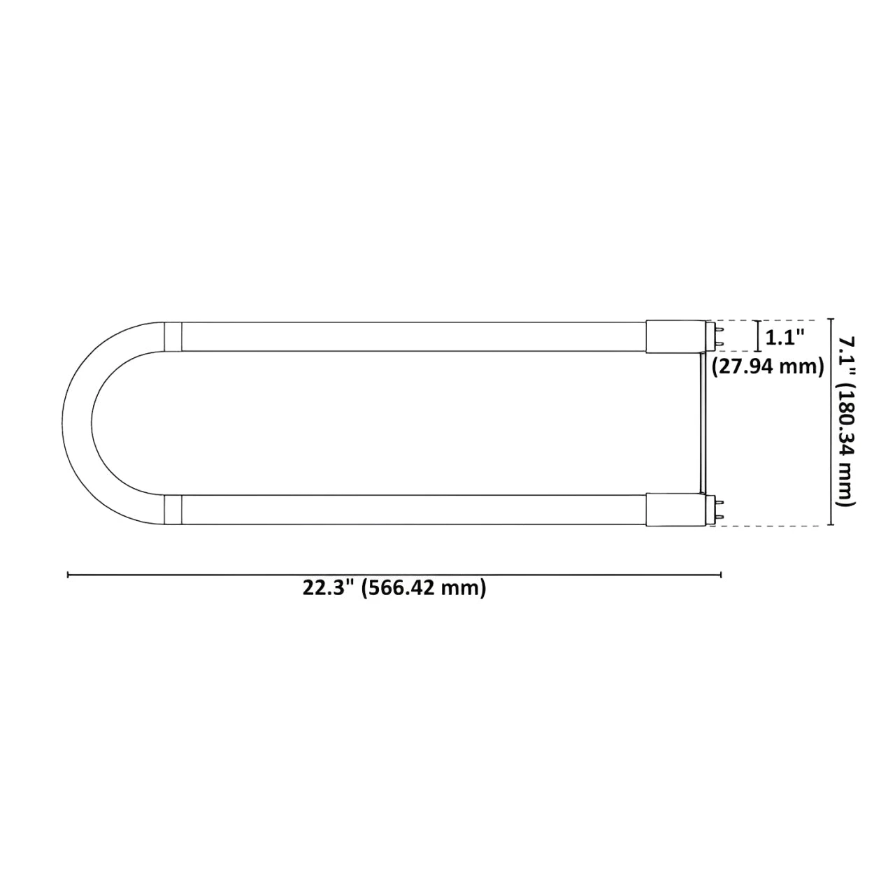 T8 U-Shaped LED Tube, 2ft, Frosted, Plug & Play, Hybrid Type A+B, 13W, Single/Double Ended, 2000 Lumens 2 T8 U-Shaped LED Tube, 2ft, Frosted, Plug & Play, Hybrid Type A+B, 13W, Single/Double Ended, 2000 Lumens - Image 2