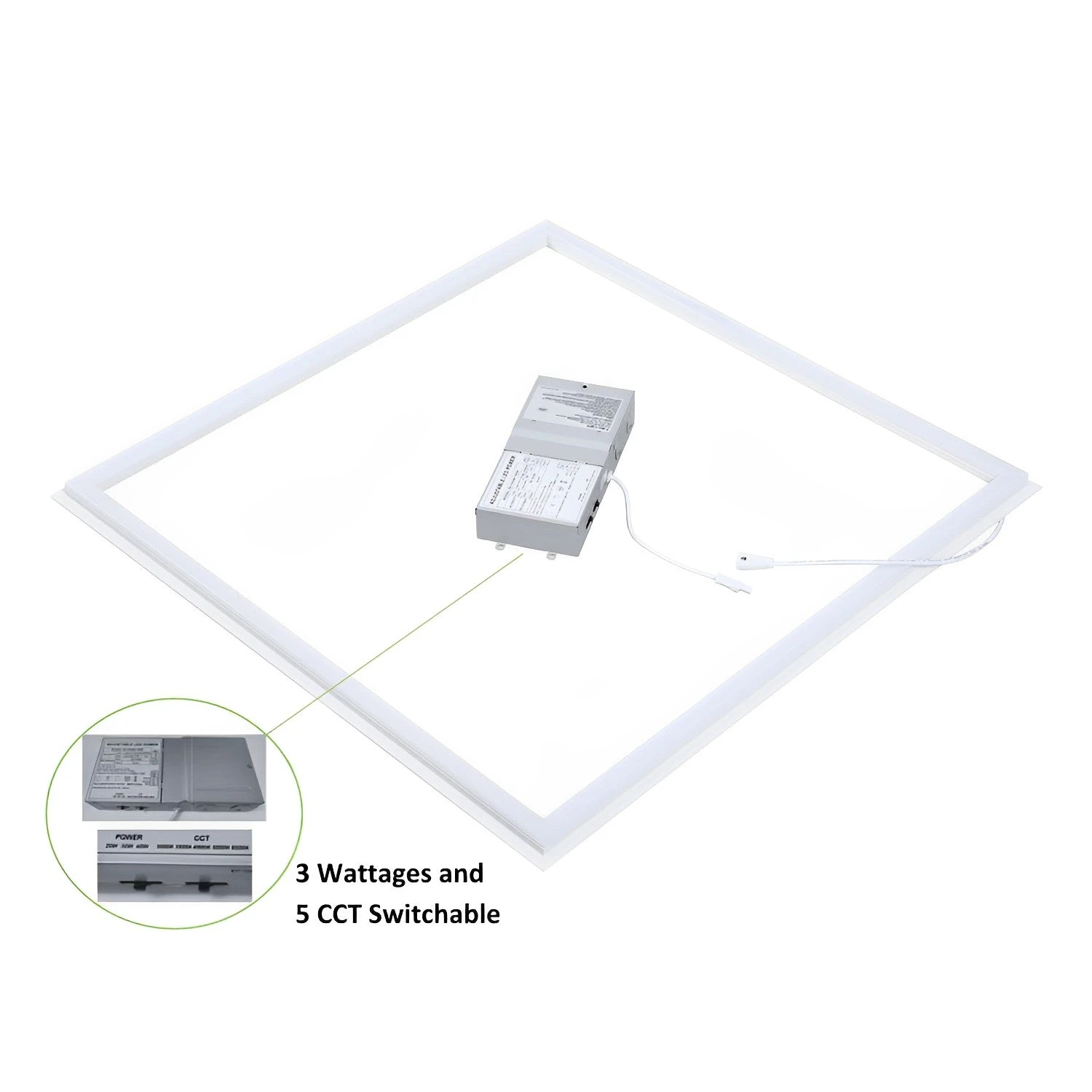 LED Grid Frame Ceiling Light, 40W/30W/20W, 2x2, Selectable Wattage & CCT, 5000 Lumens - Image 4