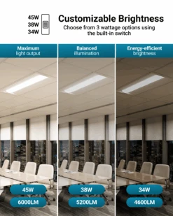LED Retrofit Center Basket Troffers, 45W/38W/34W, 2x4, 6000 Lumens -Sunco Lamp Store 2x4RetrofitLEDTroffer B2 61736b2c 212c 4cc8 8cde b735d63e3a39