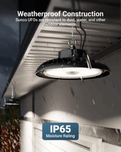 UFO High Bay LED Fixture, 300W/270W/240W, Selectable Wattage & CCT, 49000 Lumens -Sunco Lamp Store 300W UFO B03