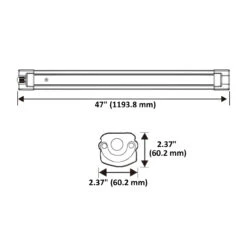 4ft LED Tri-Proof Vapor Tight, 40W, Selectable CCT, 5200 Lumens -Sunco Lamp Store 4 foot Tri Proof Vapor Tight LED Light 40W 5200 Lumens CCT Selectable IP65 Waterproof Linkable up to 10 Fixtures 100 277V ETL DLC Listed Dimension