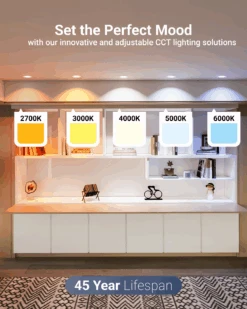 Recessed LED Lighting, 4 Inch, Slim With Metal J-Box, Selectable CCT, 850 Lumens -Sunco Lamp Store 4InchSlimMetal B2