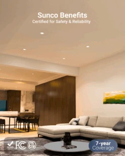 Recessed LED Lighting, 4 Inch, Slim With Metal J-Box, Selectable CCT, 850 Lumens -Sunco Lamp Store 4InchSlimMetal B6