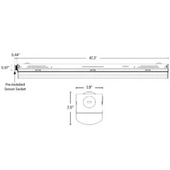 4ft LED Strip Light Fixture, 30W/25W/18W, Selectable Wattage & CCT, 3900 Lumens -Sunco Lamp Store 4ftLEDStripLightFixture Dimension PRE 26755