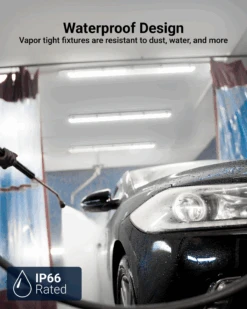 4ft LED Vapor Tight Fixture, 54W/46W/38W, Selectable Wattage & CCT, 7000 Lumens -Sunco Lamp Store 4ftVaporTight B1