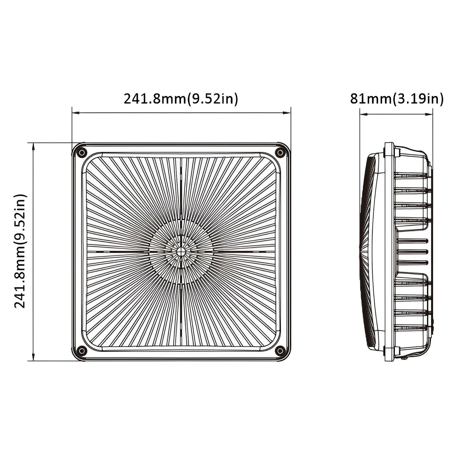 LED Canopy Light, 60W, Non-Dimmable, 8000 Lumens 6 LED Canopy Light, 60W, Non-Dimmable, 8000 Lumens - Image 6