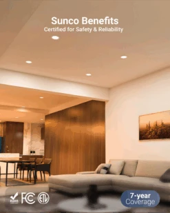 Recessed LED Lighting, 6 Inch, Slim With Metal J-Box, Selectable CCT, 1100 Lumens -Sunco Lamp Store 6InchSlimMetal B6