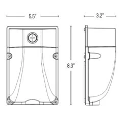 LED Mini Wall Pack, 12W, 1600 Lumens -Sunco Lamp Store 83685Dimension
