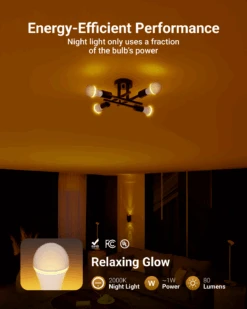 A19 LED Bulb, Night Light, 800 Lumens -Sunco Lamp Store A19wNightLight B3