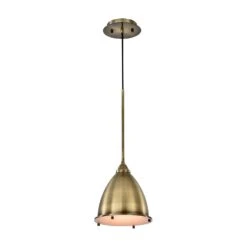 9 1/4" Antique Bronze & Frosted Glass LED Mini Pendant Light, P509D Series