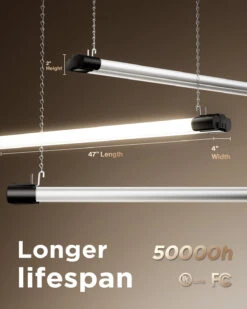 LED Shop Light, 4ft, Utility, Black, Frosted, Plug & Play, 4500 Lumens -Sunco Lamp Store BlackShoplightsB6