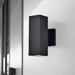 LED Black Wall Sconce, 18W, Raven, 1500 Lumens -Sunco Lamp Store BlackWallSconceAttachedtoWall SP 3 4046D A 05 3000K SP 3 4046D A 05 4000K