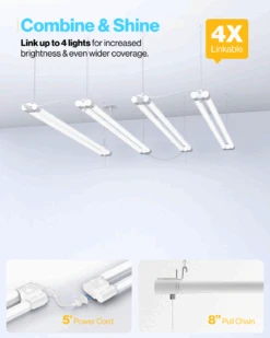 LED Shop Light, 4ft, Utility, Frosted, Plug & Play, 4500 Lumens -Sunco Lamp Store Block1 LEDShopLightWhite