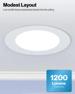 Recessed LED Retrofit Lighting, 6 Inch, Flat Smooth, Selectable CCT, 1200 Lumens -Sunco Lamp Store Block1 FlatRetrofit