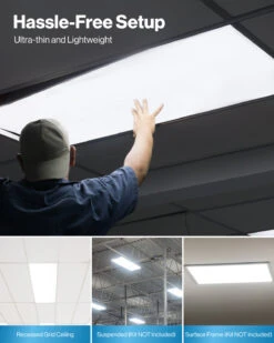 LED Ceiling Panel Light, 72W/60W/50W/40W/30W, 2x4, 9000 Lumens (with Sensor Receptacle) -Sunco Lamp Store Block2 2x4HOCeilingPanel 1a061700 5c15 445e a2c8 933053b2aa28 1