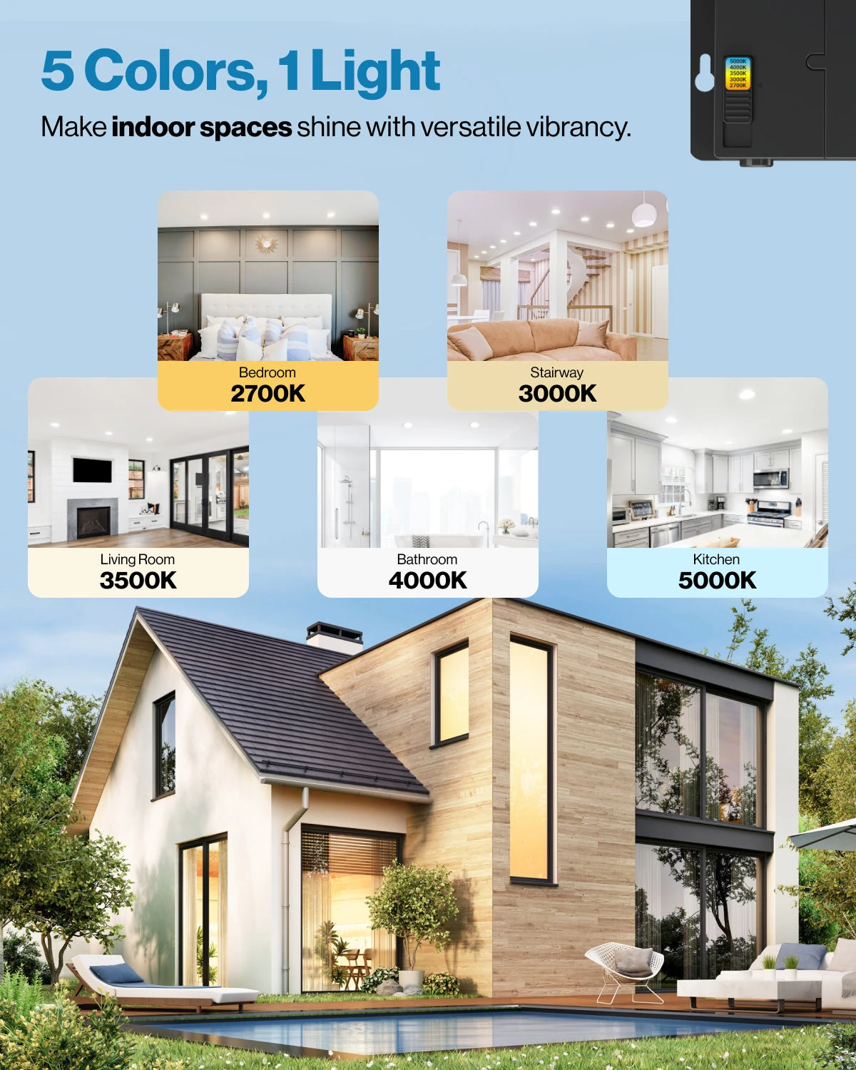 Recessed LED Lighting, 4 Inch, High Lumen Slim, Wafer Thin, Smooth Trim, Selectable CCT, 800 Lumens 4 Recessed LED Lighting, 4 Inch, High Lumen Slim, Wafer Thin, Smooth Trim, Selectable CCT, 800 Lumens - Image 4