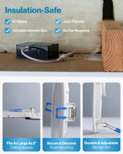 Recessed LED Lighting, 4 Inch, Slim, Wafer Thin, Smooth Trim, 650 Lumens -Sunco Lamp Store Block2 4 SlimSmooth