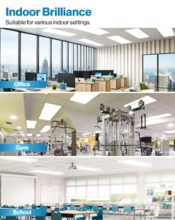 LED Ceiling Panel Light, 72W/60W/50W/40W/30W, 2x4, 9000 Lumens (with Sensor Receptacle) -Sunco Lamp Store Block3 2x4HOCeilingPanel 93fd8c60 eee5 4ca3 b531 1408b0a0e96e 1