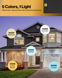 Recessed LED Lighting, 6 Inch, Slim, Baffle Trim, Night Light, 1200 Lumens -Sunco Lamp Store Block3 6BaffleSlimNightlight