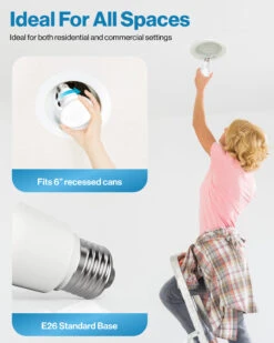 BR40 LED Bulb, 1400 Lumens -Sunco Lamp Store Block3 BR40LEDBulb