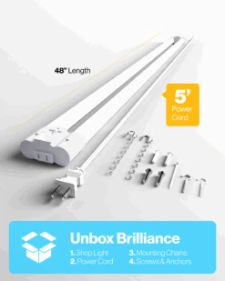 LED Shop Light, 4ft, Utility, Frosted, Plug & Play, 4500 Lumens -Sunco Lamp Store Block6 LEDShopLightWhite a777eec6 c7d1 4b94 85b5 ccc0a662234f