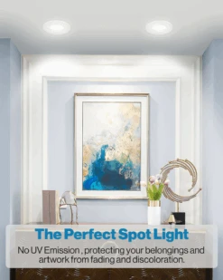 Recessed LED Retrofit Lighting, 5/6 Inch, Gimbal, 800 Lumens (Off White Trim) -Sunco Lamp Store Block 2