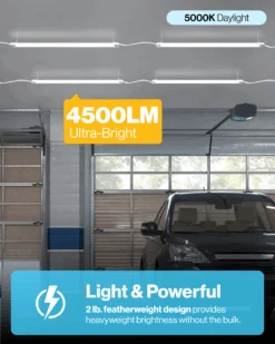 LED Shop Light, 4ft, Utility, Frosted, Plug & Play, 4500 Lumens -Sunco Lamp Store Block 2 LED Shop Light 5K White