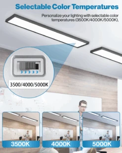 LED Ceiling Panel Light, Black, 46W/40W/30W, 1X4, Selectable Brightness & CCT, 5700 Lumens -Sunco Lamp Store Block 3 72d10b19 0f82 413a aab5 52b4f631805d
