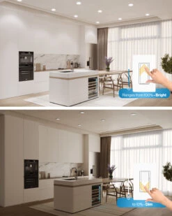 Recessed LED Lighting, 6 Inch, Slim, Baffle Trim, Selectable CCT, 850 Lumens -Sunco Lamp Store Block 6 6 Slim Baffle Selectable CCT