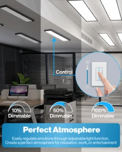 LED Ceiling Panel Light, Black, 46W/40W/30W, 1X4, Selectable Brightness & CCT, 5700 Lumens -Sunco Lamp Store Block 6 2cd343fa 97bb 4ee3 9840 b8dd10df529d