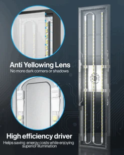 LED Ceiling Panel Light, Black, 46W/40W/30W, 1X4, Selectable Brightness & CCT, 5700 Lumens -Sunco Lamp Store Block 7