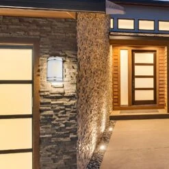 LED Satin Nickel Wall Sconce, 15W, Levina, 1100 Lumens -Sunco Lamp Store ClassicandModernWallLightFixtureAttachedtoanOutdoorWall SP MDF032D 3000K SP MDF032D 4000K