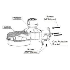 Dark Bronze LED Barn Light, 45W, Dusk To Dawn, 6200 Lumens -Sunco Lamp Store DiagramofLEDDusktoDawnBarnLight 1d2dc10e c7ba 4992 9fb1 4eedc304989a