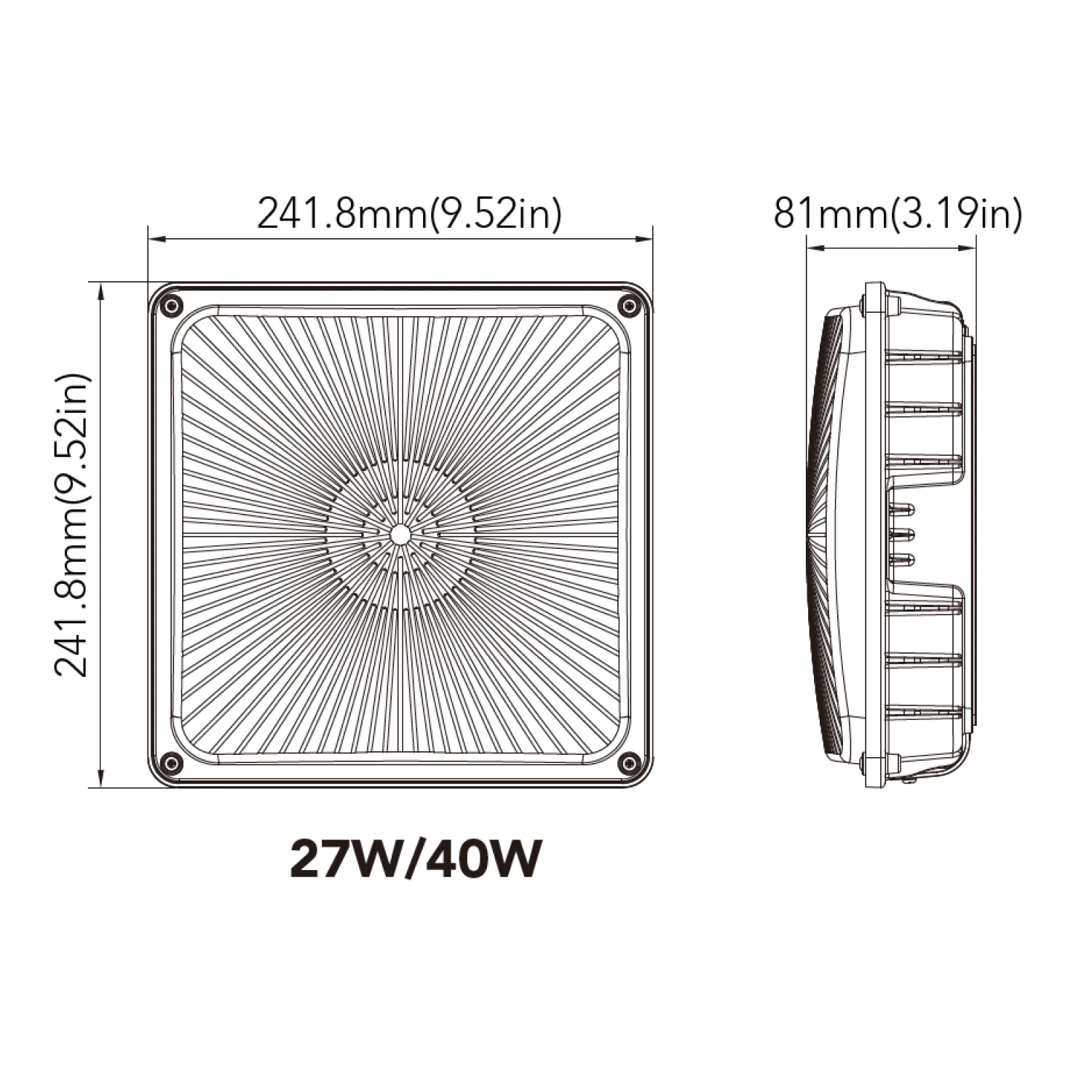 LED Canopy Light, 27W, Dimmable, 3800 Lumens 6 LED Canopy Light, 27W, Dimmable, 3800 Lumens - Image 6