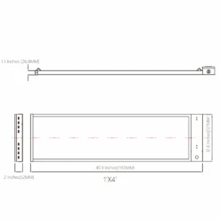 LED Linear High Bay, 4ft, 320W/256W/192W, Selectable Wattage & CCT, 47900 Lumens -Sunco Lamp Store Dimenstionsof1x4LinearHighBay 5fd485d8 a1c6 486c bec6 4706dec81f3c