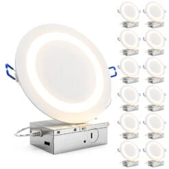 Recessed LED Lighting, 6 Inch, Slim Eclipse, Selectable CCT, 900 Lumens -Sunco Lamp Store Eclipse 12PK 3