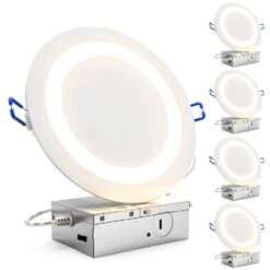 Recessed LED Lighting, 6 Inch, Slim Eclipse, Selectable CCT, 900 Lumens -Sunco Lamp Store Eclipse 4PK 4