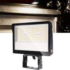 LED Flood Light, Yoke Mount, 150W/100W/80W, Dusk To Dawn, Selectable Wattage & CCT, 22500 Lumens