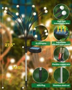 LED Solar Firefly Lights, Dusk To Dawn -Sunco Lamp Store FireflySolarLightBlock 6