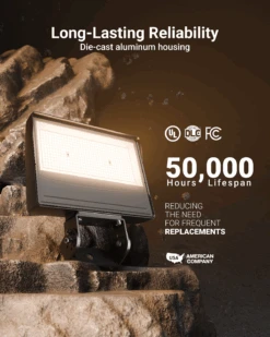 LED Flood Light, Yoke Mount, 150W/100W/80W, Dusk To Dawn, Selectable Wattage & CCT, 22500 Lumens -Sunco Lamp Store FloodLight B6